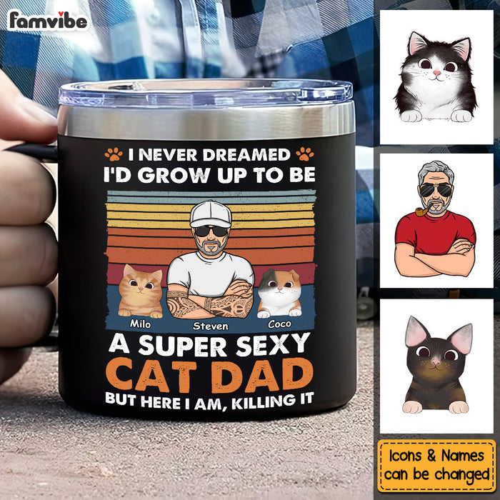 Personalized For Dad The Ultimate Cat Dad Stainless Steel Tumbler With Handle 33440 1