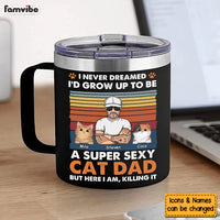 Personalized For Dad The Ultimate Cat Dad Stainless Steel Tumbler With Handle 33440 thumb 1