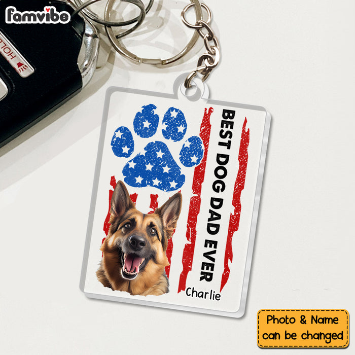 Personalized For Dad Custom Photo Dog Dad Ever Acrylic Keychain 33444 1