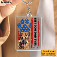 Personalized For Dad Custom Photo Dog Dad Ever Acrylic Keychain 33444 thumb 1