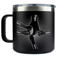 Personalized For Family Hand In Hand I Will Always Protect You All Stainless Steel Tumbler With Handle 33447 thumb 1