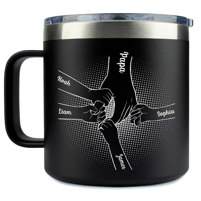 Personalized For Family Hand In Hand I Will Always Protect You All Stainless Steel Tumbler With Handle 33447 1