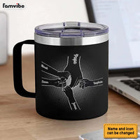Personalized For Family Hand In Hand I Will Always Protect You All Stainless Steel Tumbler With Handle 33447 thumb 1