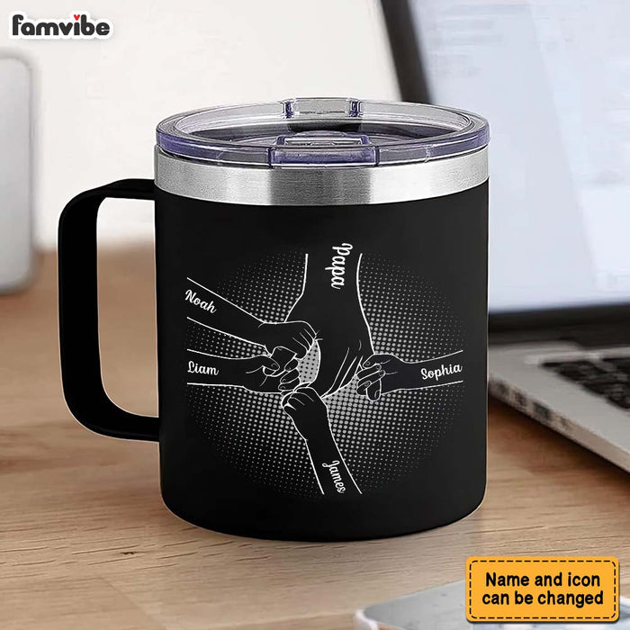 Personalized For Family Hand In Hand I Will Always Protect You All Stainless Steel Tumbler With Handle 33447 1