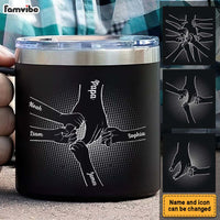 Personalized For Family Hand In Hand I Will Always Protect You All Stainless Steel Tumbler With Handle 33447 thumb 1