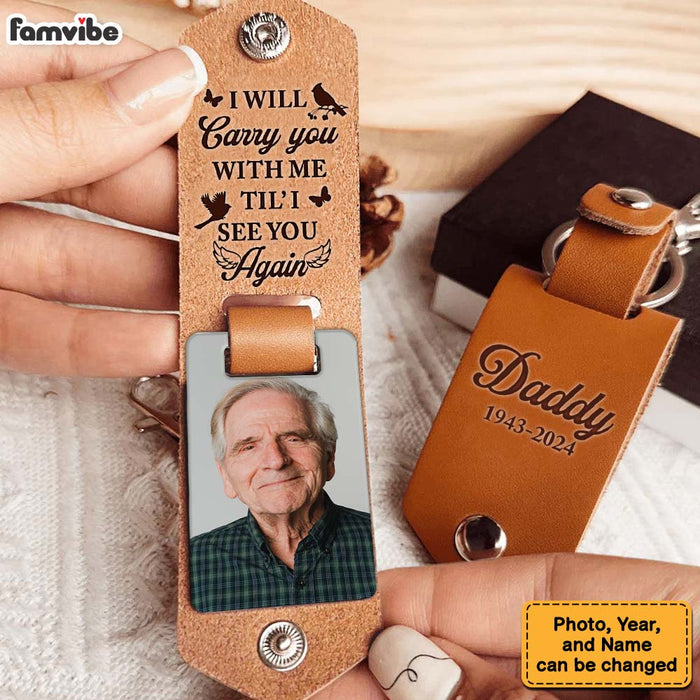 Personalized For  I Will Carry You With Me Custom Photo Photo Album Keychain 33448 1