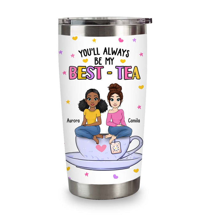 Personalized Gift For Friends Sisters Bes-t-Tea Steel Tumbler 33460 1