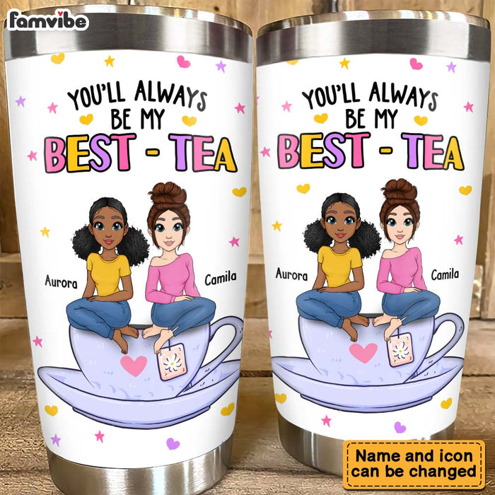 Personalized Gift For Friends Sisters Bes-t-Tea Steel Tumbler 33460 1