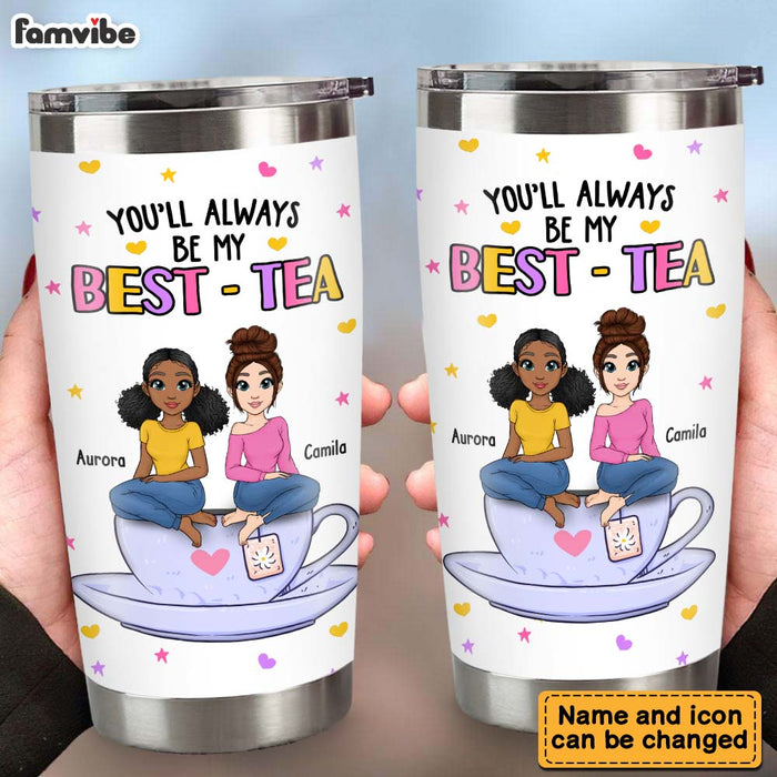 Personalized Gift For Friends Sisters Bes-t-Tea Steel Tumbler 33460 1