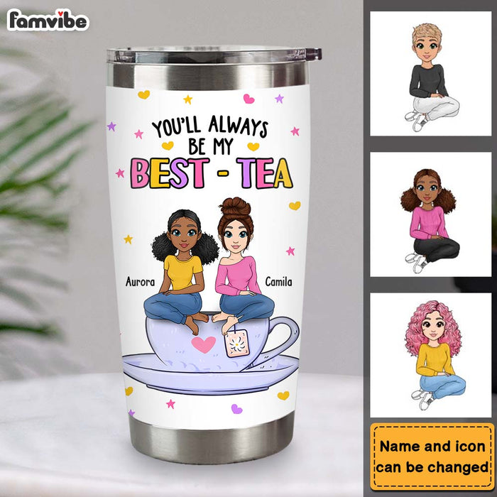 Personalized Gift For Friends Sisters Bes-t-Tea Steel Tumbler 33460 1
