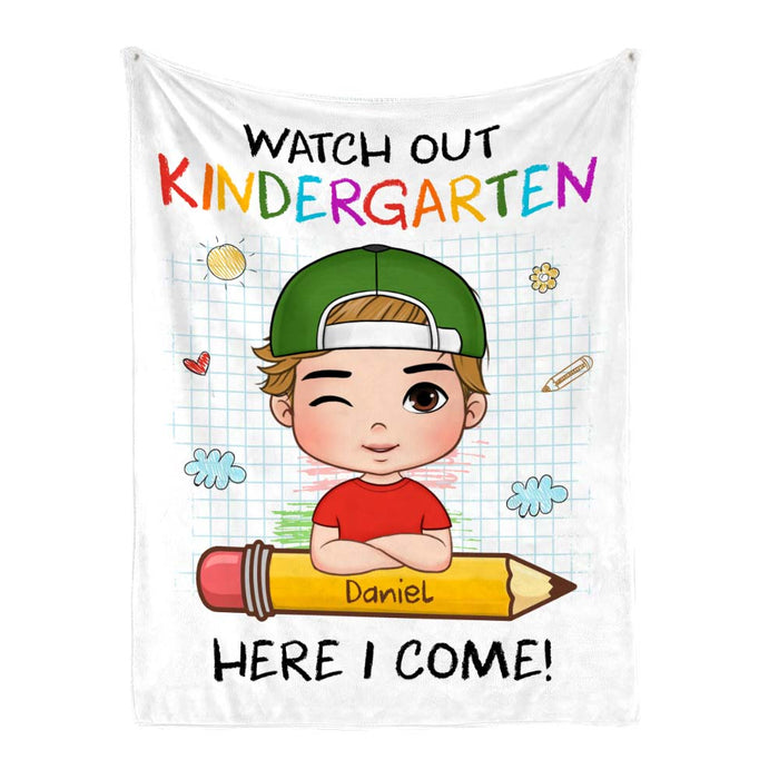 Personalized Back To School First Day Of School Gift For Grandson Watch Out Here I Come Blanket 33470 1