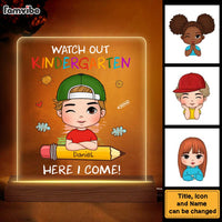 Personalized Back To School First Day Of School Gift For Grandson Watch Out Here I Come Plaque LED Lamp Night Light 33471 thumb 1