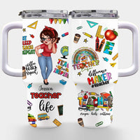 Personalized Gift For Teacher Life 40oz Tumbler With Straw 33476 thumb 1
