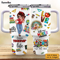 Personalized Gift For Teacher Life 40oz Tumbler With Straw 33476 thumb 1