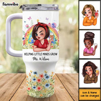 Personalized Gift For Teacher Helping Little Minds Grow 40oz Tumbler With Straw 33479 thumb 1