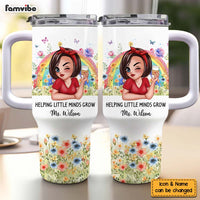 Personalized Gift For Teacher Helping Little Minds Grow 40oz Tumbler With Straw 33479 thumb 1