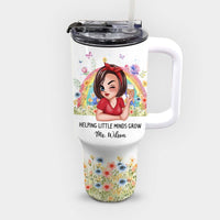 Personalized Gift For Teacher Helping Little Minds Grow 40oz Tumbler With Straw 33479 thumb 1