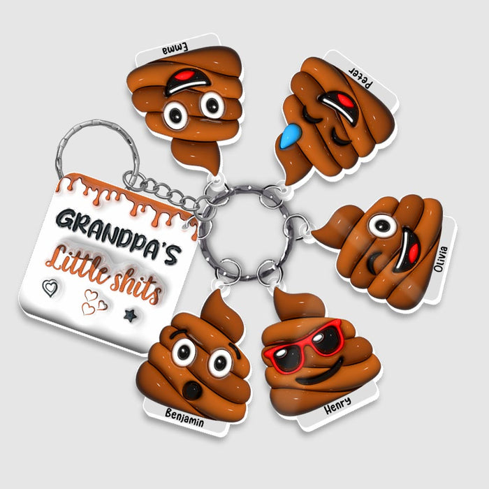 Personalized Gift for Grandpa Little Shit Acrylic Custom Keychain 33482 1
