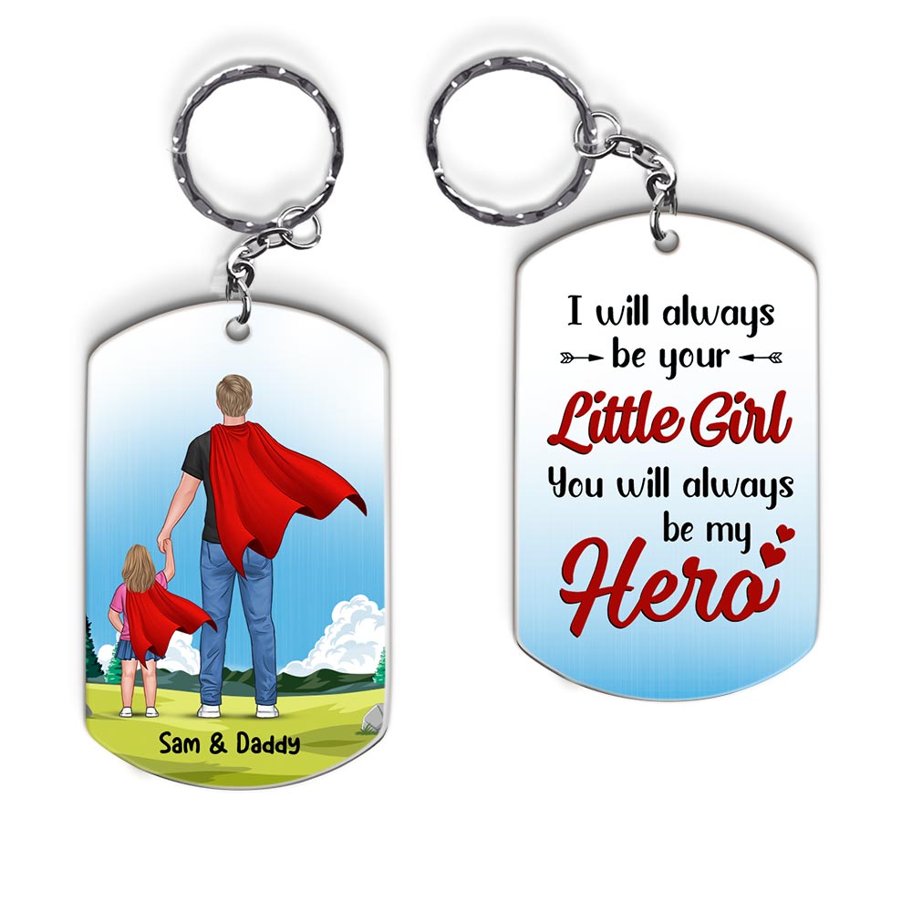 Personalized Gift For Dad I Am Always Be Your Little Girl Aluminum Keychain 33483 Primary Mockup