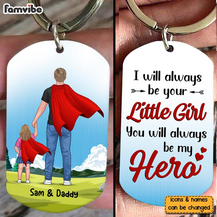 Personalized Gift For Dad I Am Always Be Your Little Girl Aluminum Keychain 33483 1
