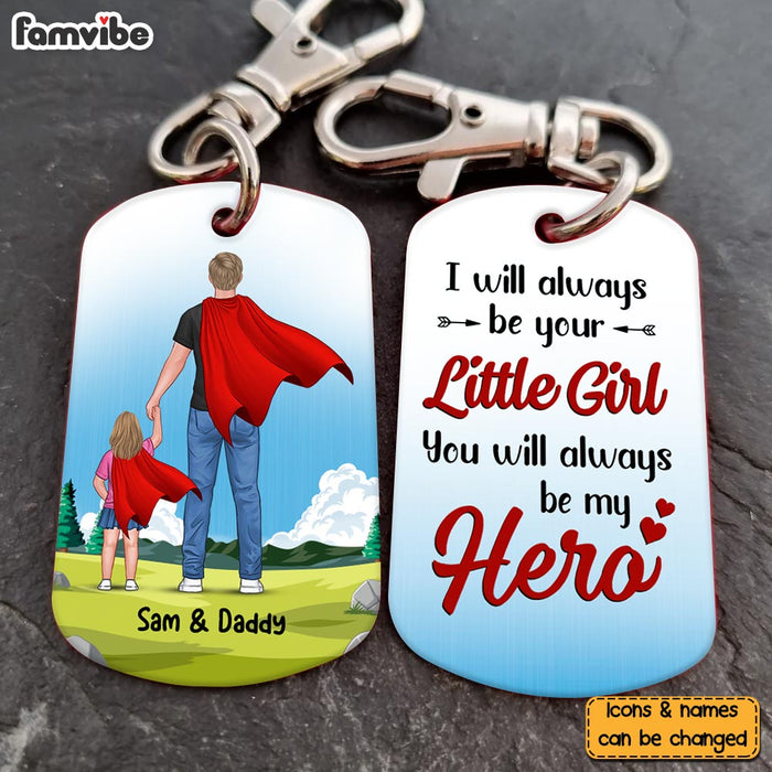 Personalized Gift For Dad I Am Always Be Your Little Girl Aluminum Keychain 33483 1