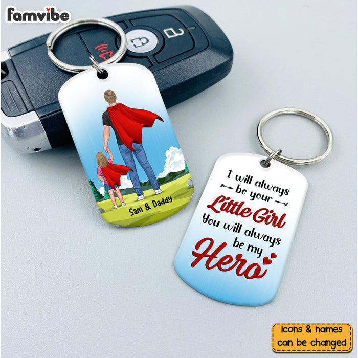 Personalized Gift For Dad I Am Always Be Your Little Girl Aluminum Keychain 33483 1