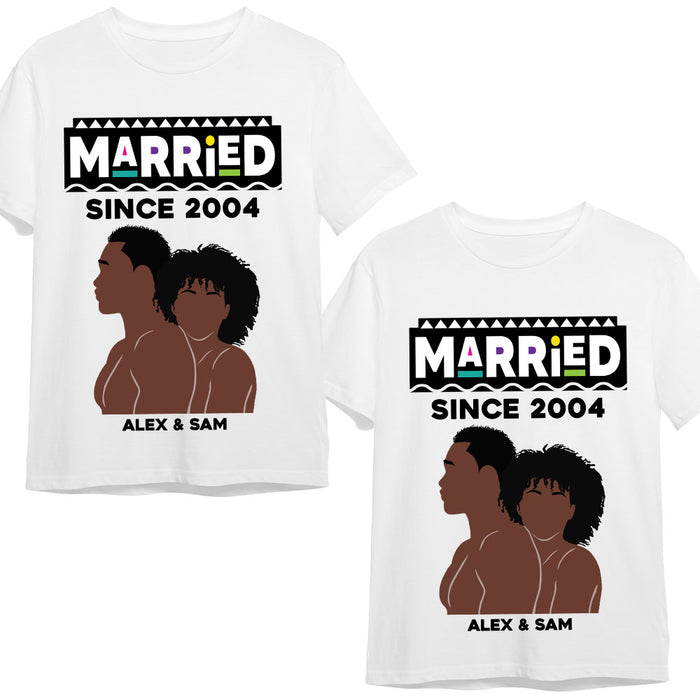Personalized Gift For Couple Married Since Couple T Shirt 33489 1