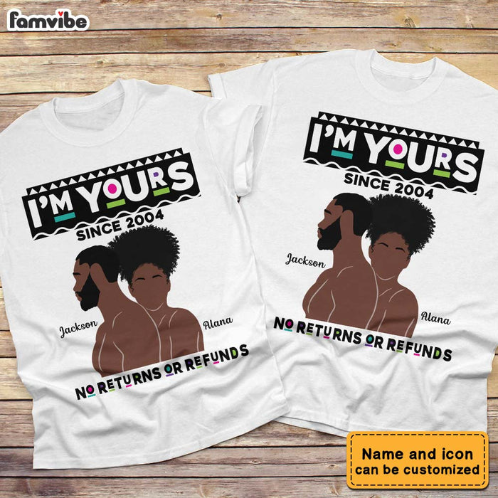 Personalized Gift For Black Couple No Refunds Or Returns Couple T Shirt 33490 1