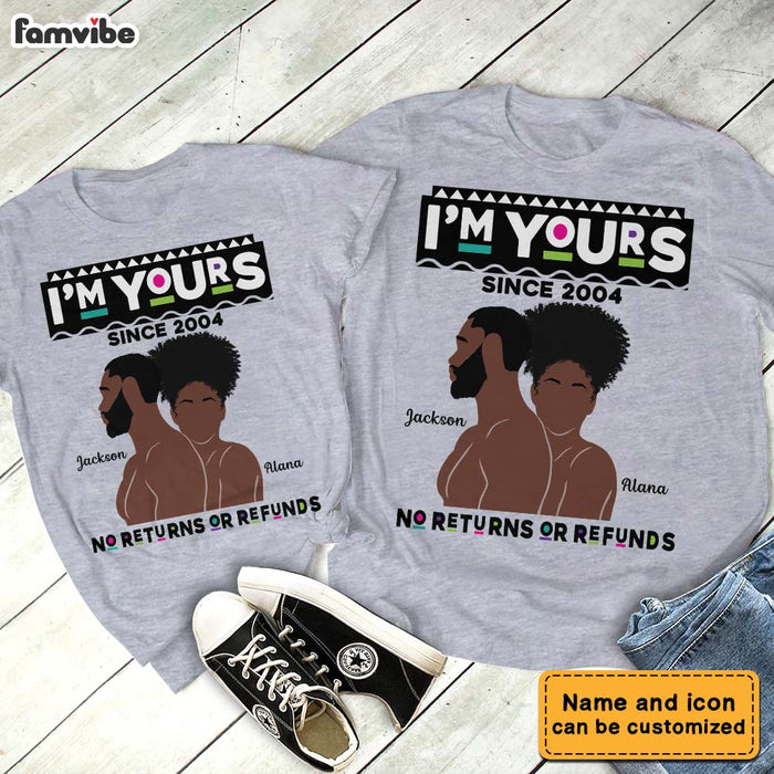 Personalized Gift For Black Couple No Refunds Or Returns Couple T Shirt 33490 1