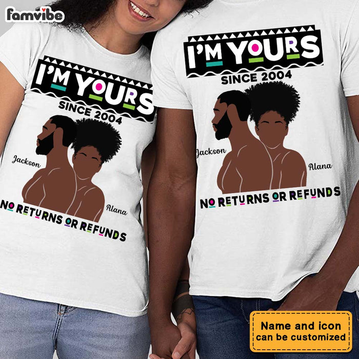 Personalized Gift For Black Couple No Refunds Or Returns Couple T Shirt 33490 1