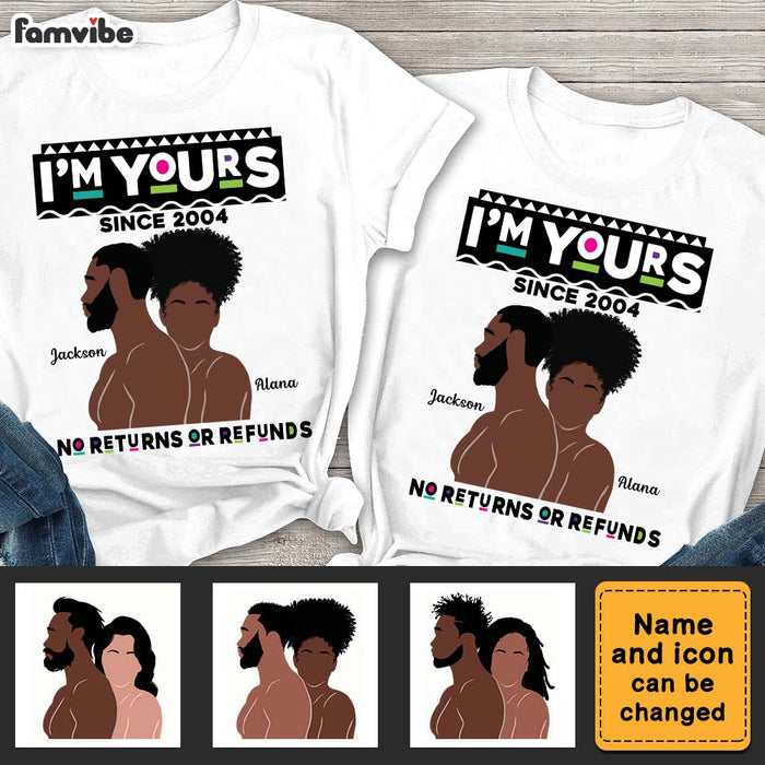 Personalized Gift For Black Couple No Refunds Or Returns Couple T Shirt 33490 1