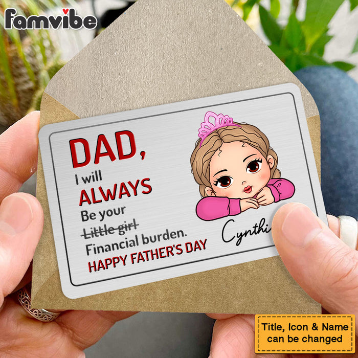 Personalized Gift For Dad I Will Always Be Your Financial Burden Wallet Card 33495 1