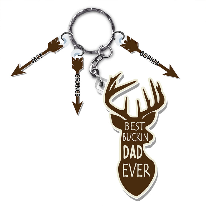 Personalized Gift For Dad Buckin Dad Ever Acrylic Custom Keychain 33499 1
