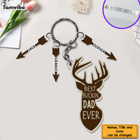 Personalized Gift For Dad Buckin Dad Ever Acrylic Custom Keychain 33499 thumb 1