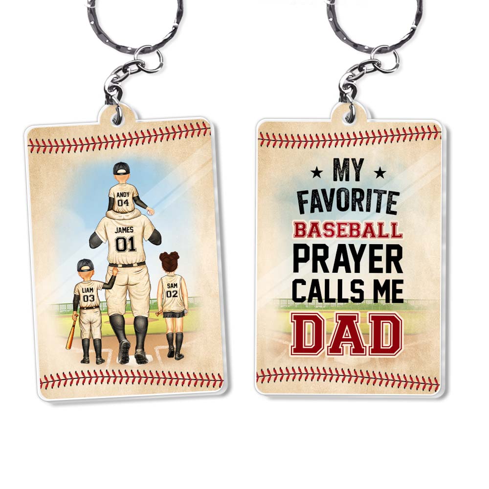 Personalized For Dad My Favorite Baseball Player Calls Me Dad Acrylic Keychain 33500 Primary Mockup