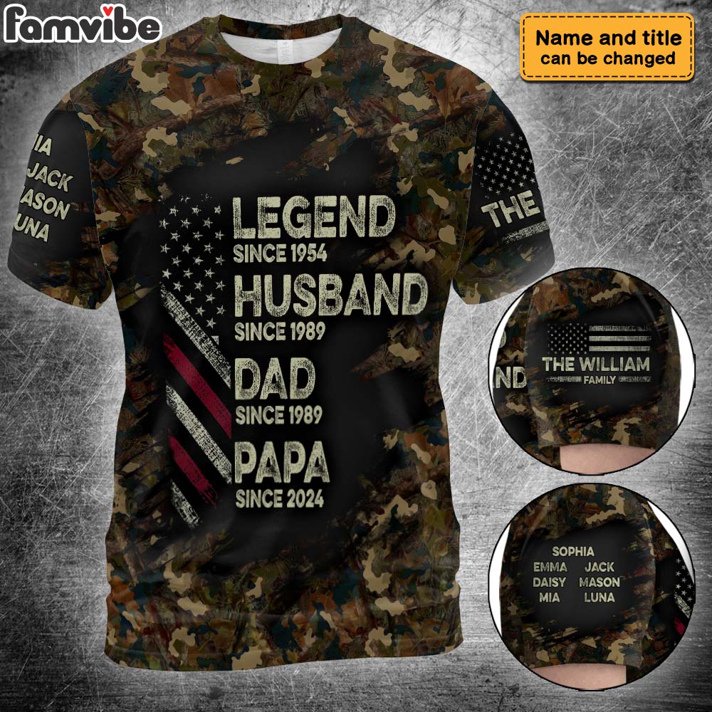 Personalized Gift For Legend Husband Dad Papa All-over Print T Shirt - Hoodie - Sweatshirt 33504 Primary Mockup