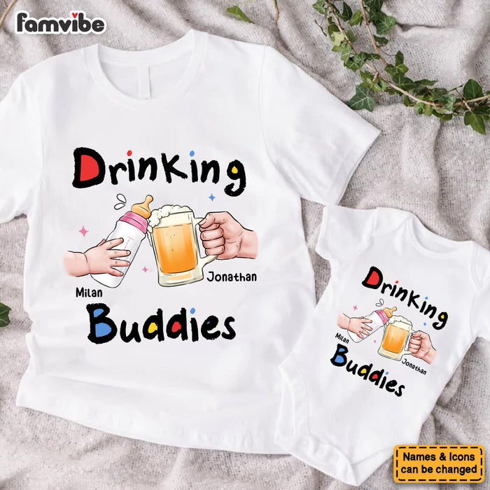 Personalized Gift For Father's Day Drinking Buddies White Onesie and T-Shirt Set 33520 1