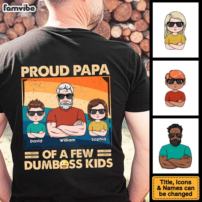 Personalized For Dad Proud Father Of A Few Kid Adult Back Printed Shirt 33524 1