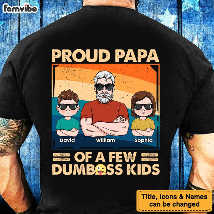Personalized For Dad Proud Father Of A Few Kid Adult Back Printed Shirt 33524 1