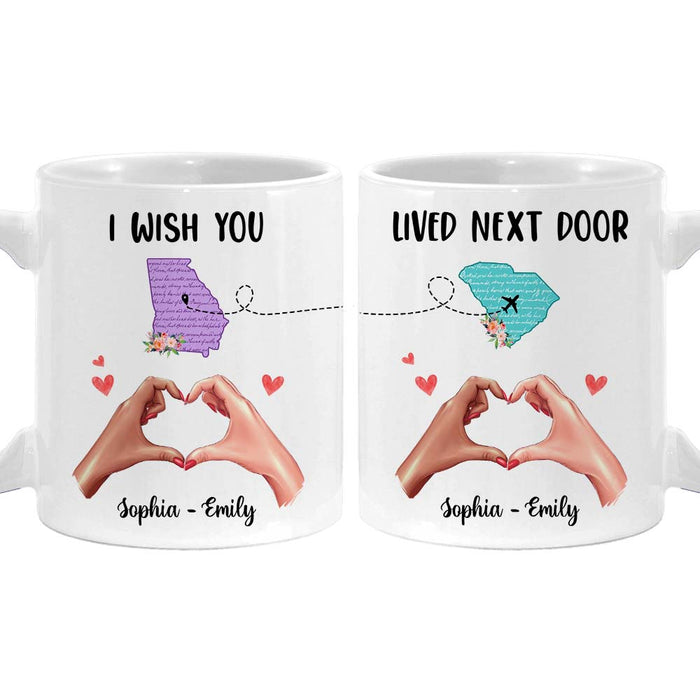 Personalized Gift For Friends I Wish You Lived Next Door Couple White Mug 33527 1