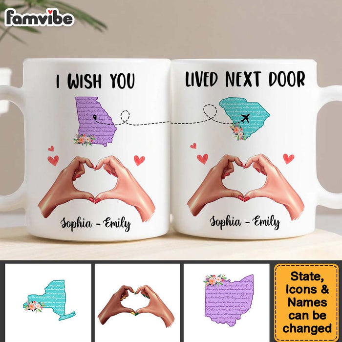 Personalized Gift For Friends I Wish You Lived Next Door Couple White Mug 33527 1