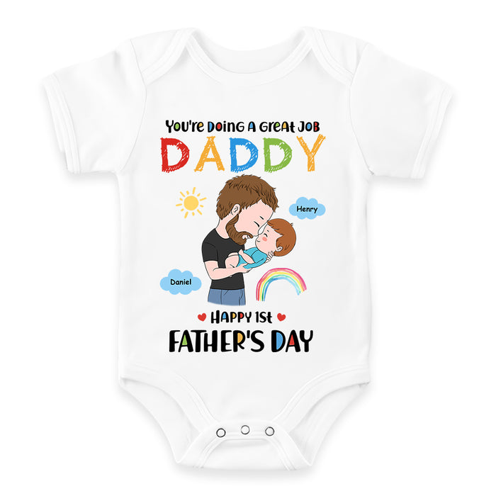 Personalized Gift For 1st Father's Day Baby Onesie 33528 1