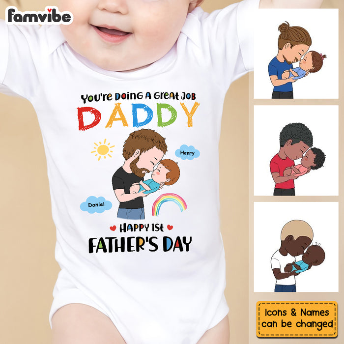 Personalized Gift For 1st Father's Day Baby Onesie 33528 1
