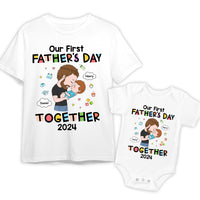 Personalized Gift For 1st Father's Day White Onesie and T-Shirt Set 33529 thumb 1