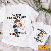 Personalized Gift For 1st Father's Day White Onesie and T-Shirt Set 33529 thumb 1