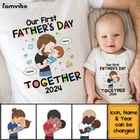 Personalized Gift For 1st Father's Day White Onesie and T-Shirt Set 33529 thumb 1