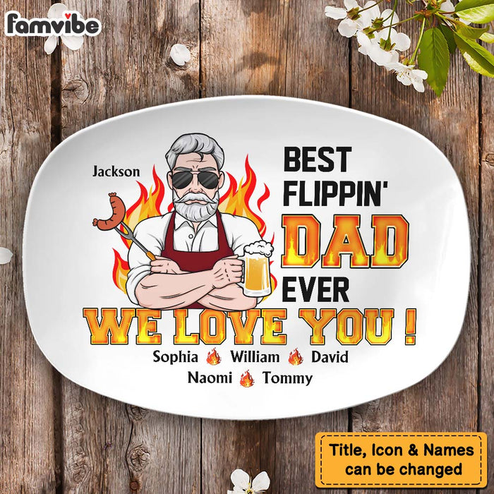 Personalized Flippin' Dad Ever Plate 33534 1