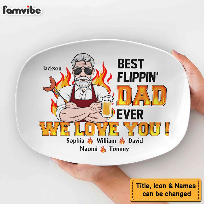 Personalized Flippin' Dad Ever Plate 33534 1