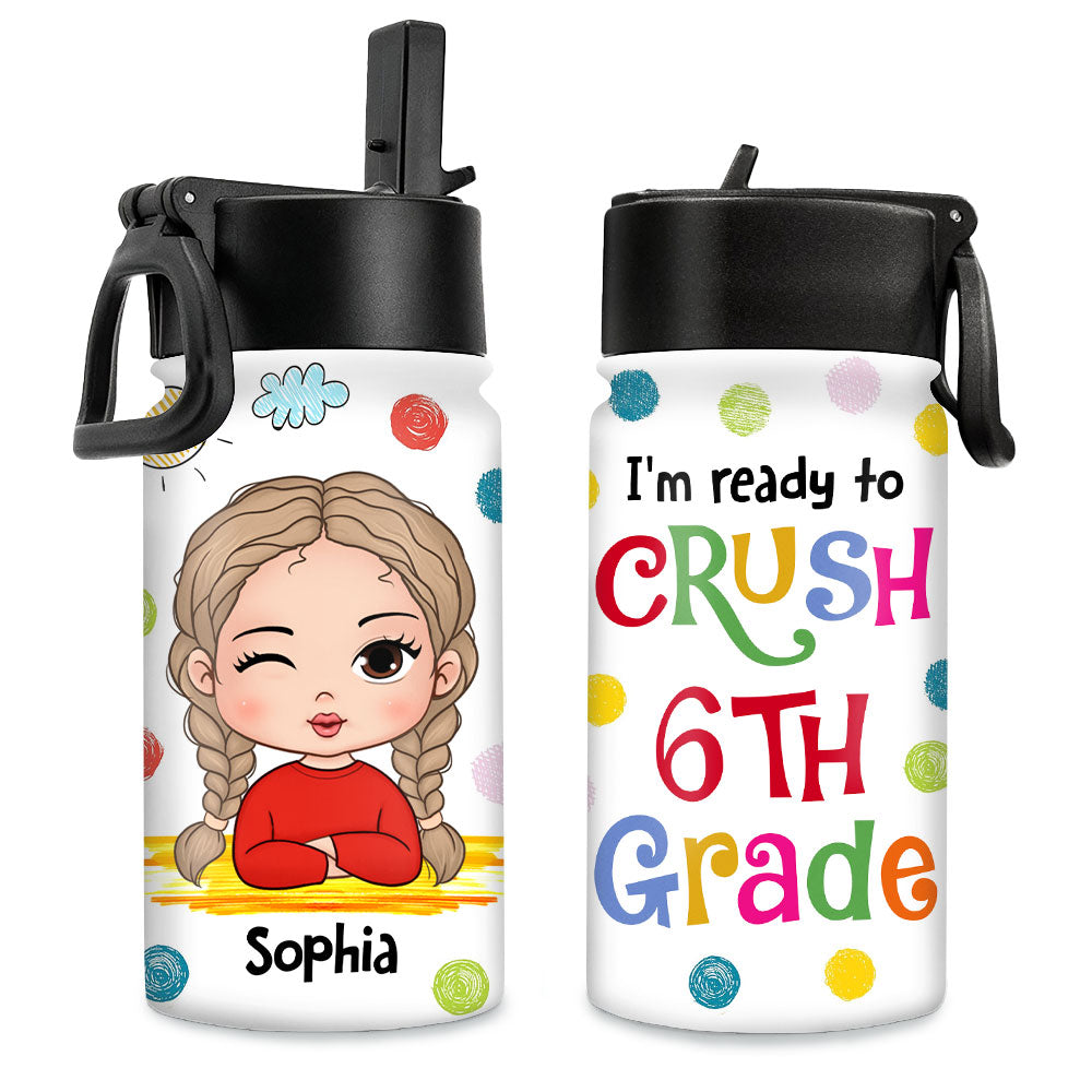 Personalized For Kid I'm Ready To Crush 6TH Grade Kids Water Bottle 33541 Primary Mockup