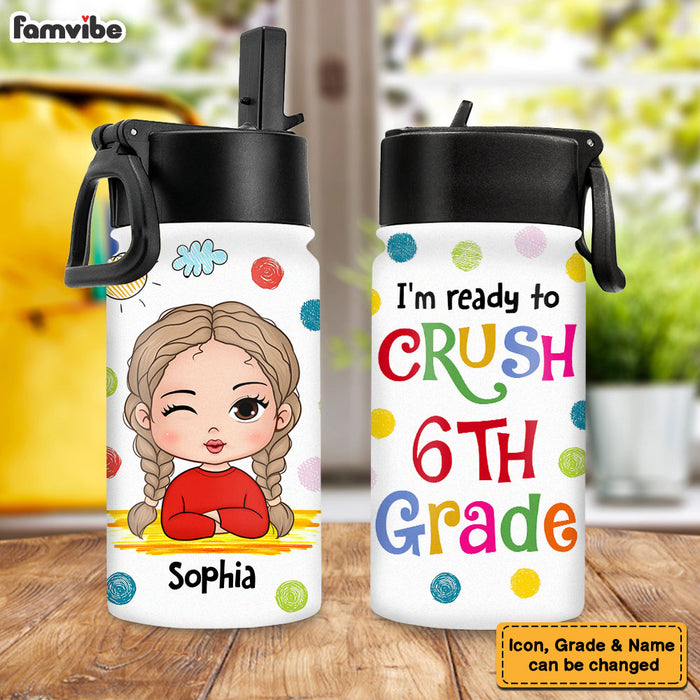 Personalized For Kid I'm Ready To Crush 6TH Grade Kids Water Bottle 33541 1